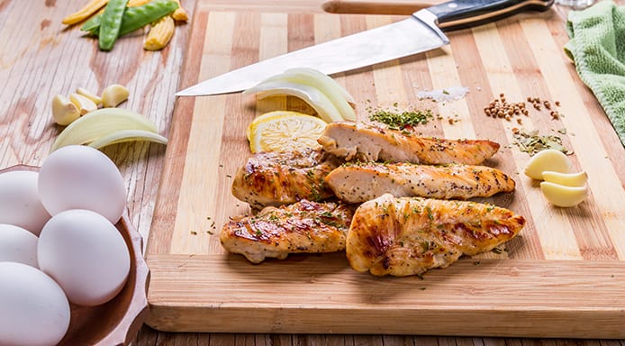 grilled white meat chicken breast, chicken strips