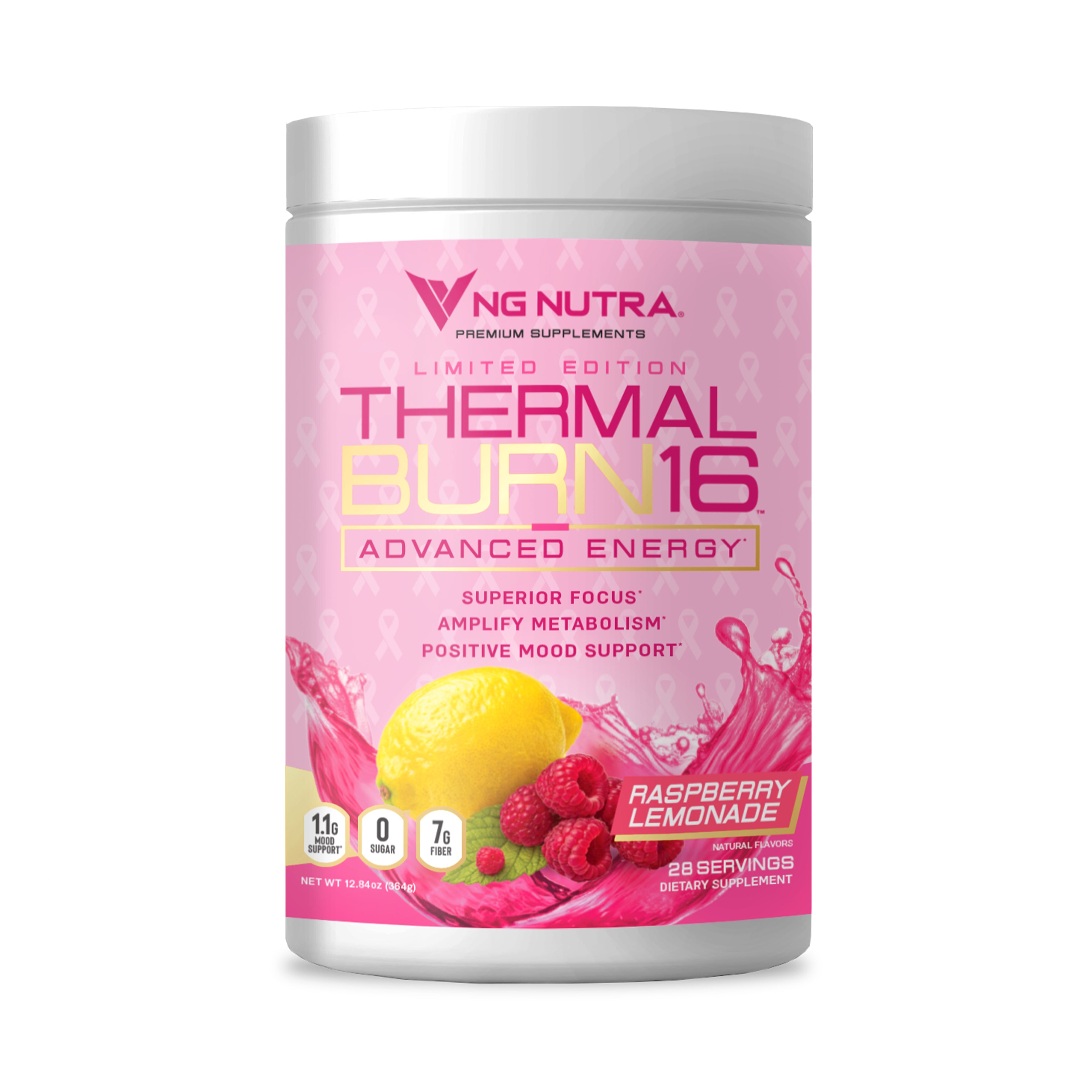 NG Nutra TB16 Thermal Burn Raspberry Lemonadeβthermogenic drink mix powder, 28 servings.