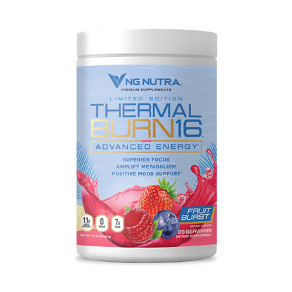 NG Nutra ThermalBurn16 Fruit Burst advanced energy and focus supplement powder, limited edition, 28 servings